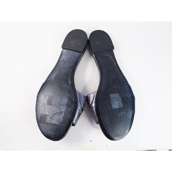 Michael Kors Silver Metallic Leather Slip-On Sandals Flats, Size 8 (US) - Picture 9 of 10